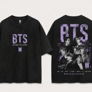 Camiseta Oversize Negra BTS