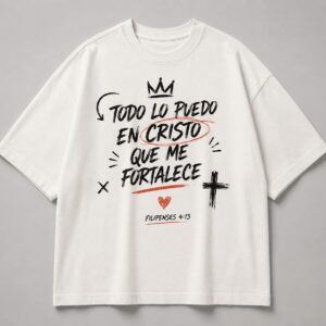 Camiseta Oversize Blanca Filipenses 4:13